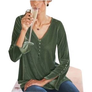 Soft Surroundings Velvet Blouse XL